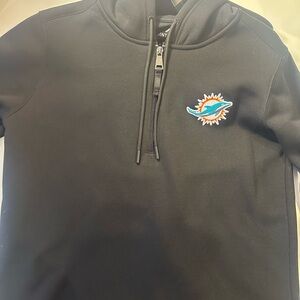 Antigua Women's NFL Miami Dolphins Quarterzip with Hood